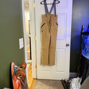 FP Movement by Free People Tan Cargo Pants with Suspenders *New Never Worn*